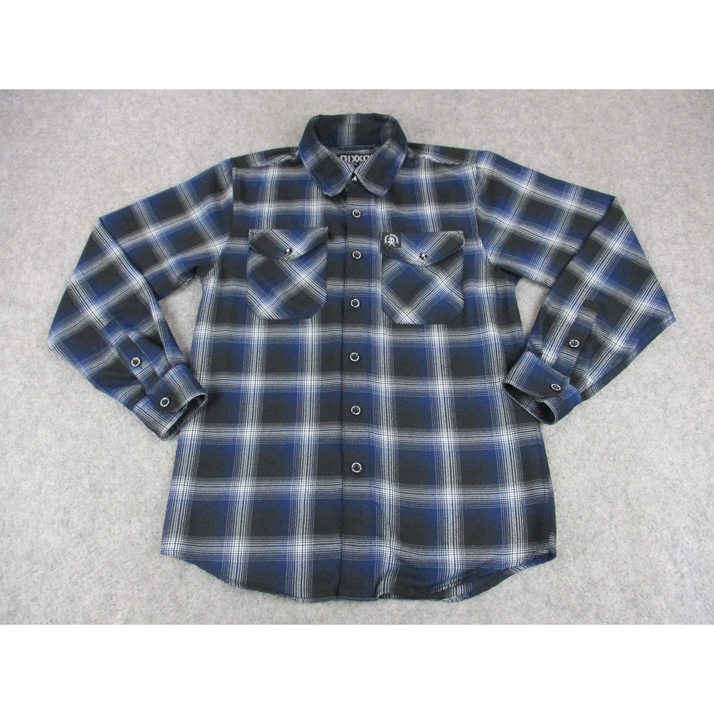 Dixxon Flannel Shirt Mens Extra Small Blue Plaid Suicidal Tendencies Button Up
